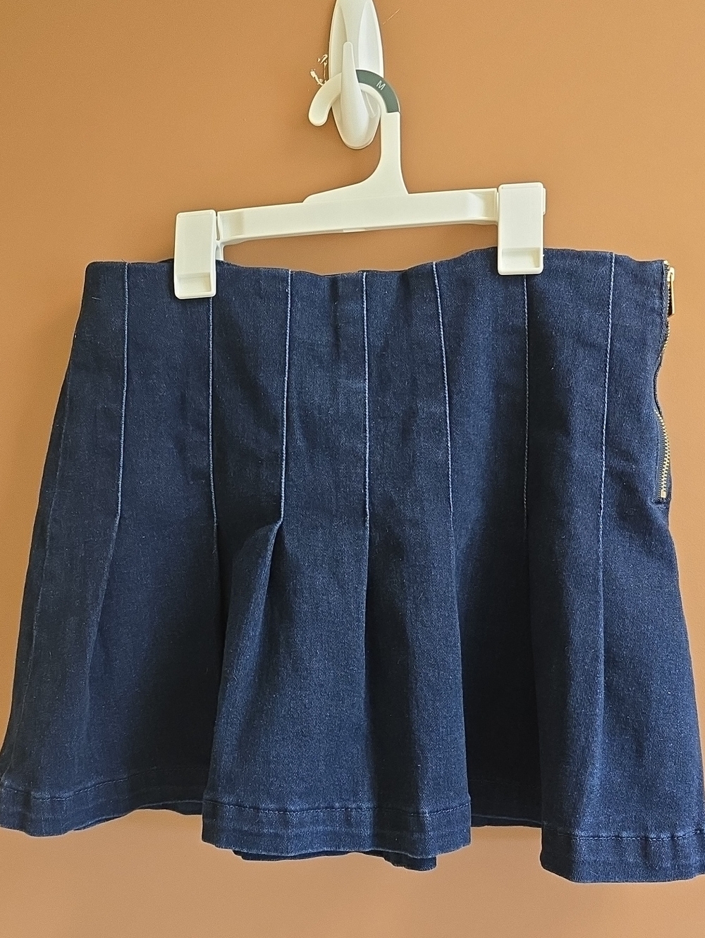 Paris Hilton Y2K Dark Wash Denim Pleated Tennis Mini Skirt L - Picture 1 of 11